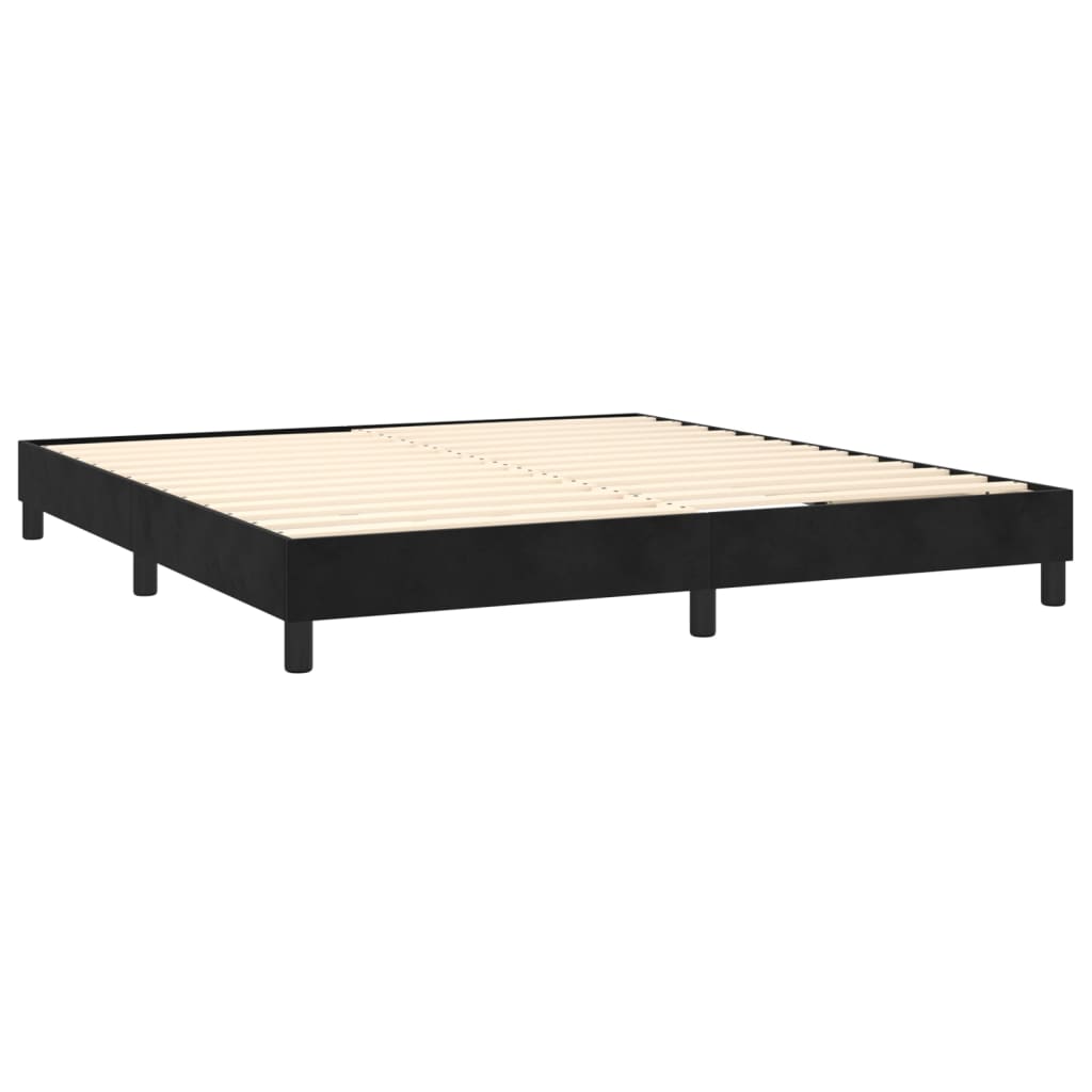 Boxspringbett mit Matratze Schwarz 180x200 cm Samt