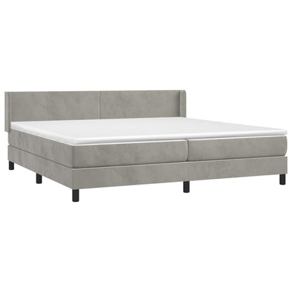 Boxspringbett mit Matratze Hellgrau 200x200 cm Samt