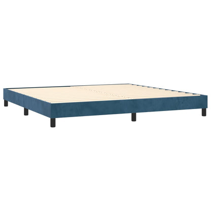 Boxspringbett mit Matratze Dunkelblau 200x200 cm Samt