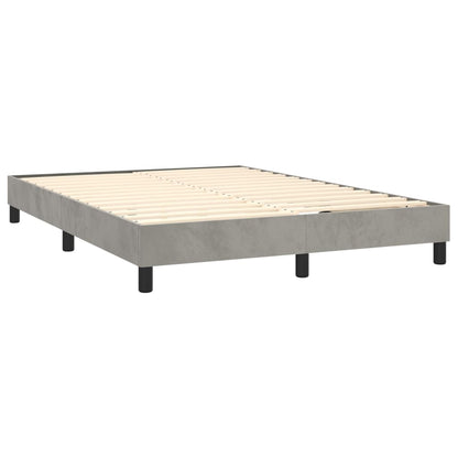 Box spring bed with mattress light grey 140x200 cm velvet