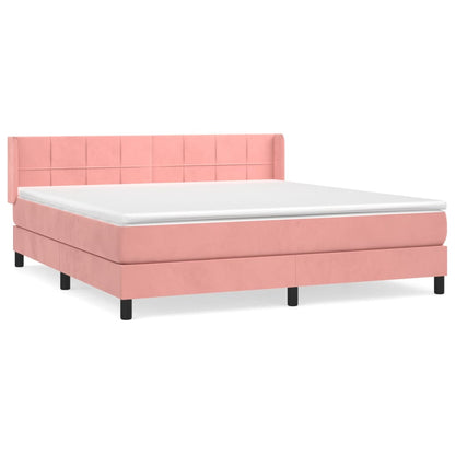 Boxspringbett mit Matratze Rosa 180x200 cm Samt