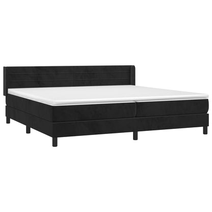 Boxspringbett mit Matratze Schwarz 200x200 cm Samt