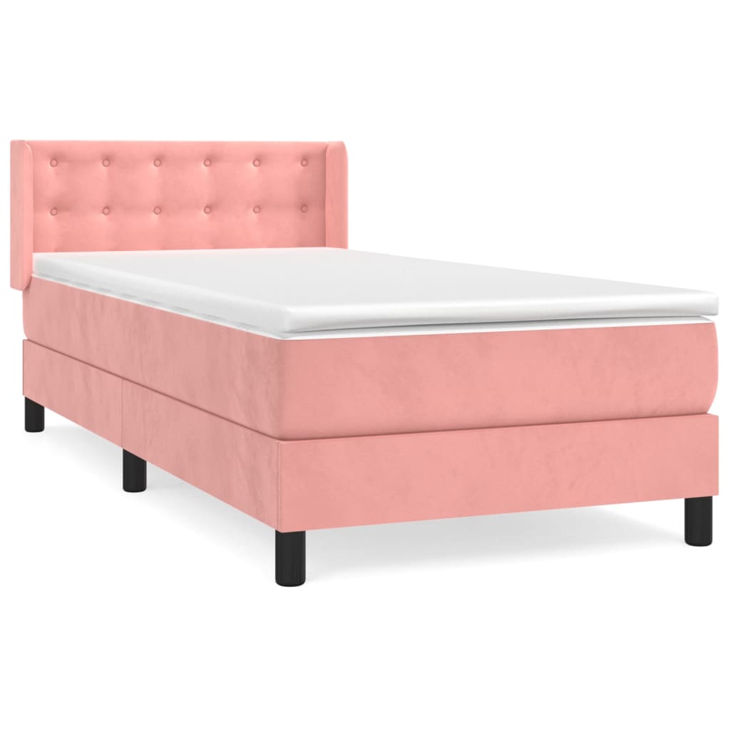 Boxspringbett mit Matratze Rosa 90x200 cm Samt