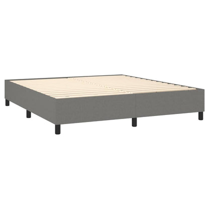 Box spring bed with mattress dark grey 160x200 cm fabric