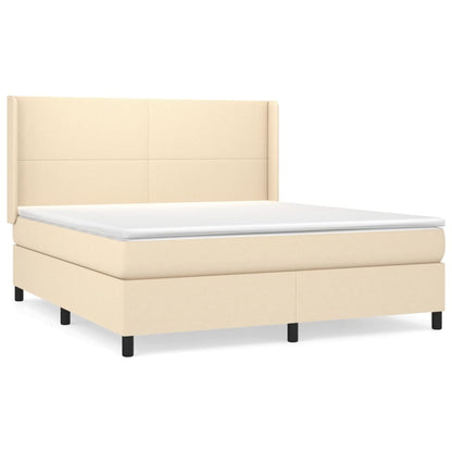 Box spring krevet s krem ​​madracem 160x200 cm štofa