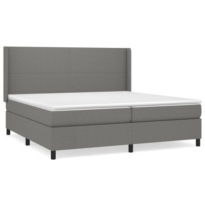 Box spring krevet s madracem tamno siva tkanina 200x200 cm