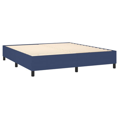 Box spring krevet s plavim madracem 160x200 cm tkanina