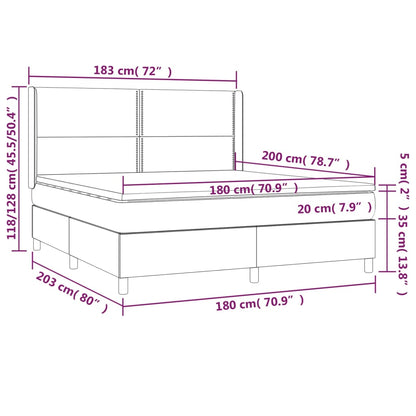 Boxspringbett mit Matratze Creme 180x200 cm Stoff