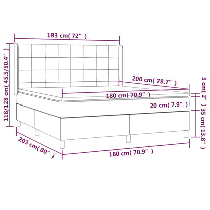 Boxspringbett mit Matratze Blau 180x200 cm Stoff