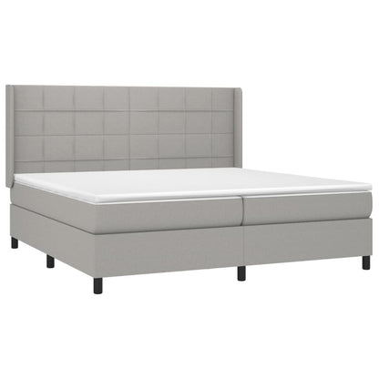 Box spring krevet s madracem svjetlo siva 200x200 cm tkanina