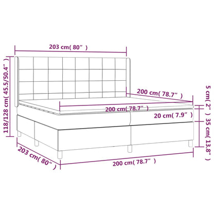 Box spring krevet s madracem svjetlo siva 200x200 cm tkanina