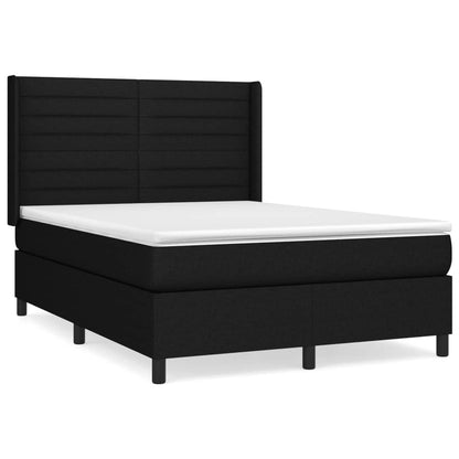 Boxspringbett mit Matratze Schwarz 140x200 cm Stoff