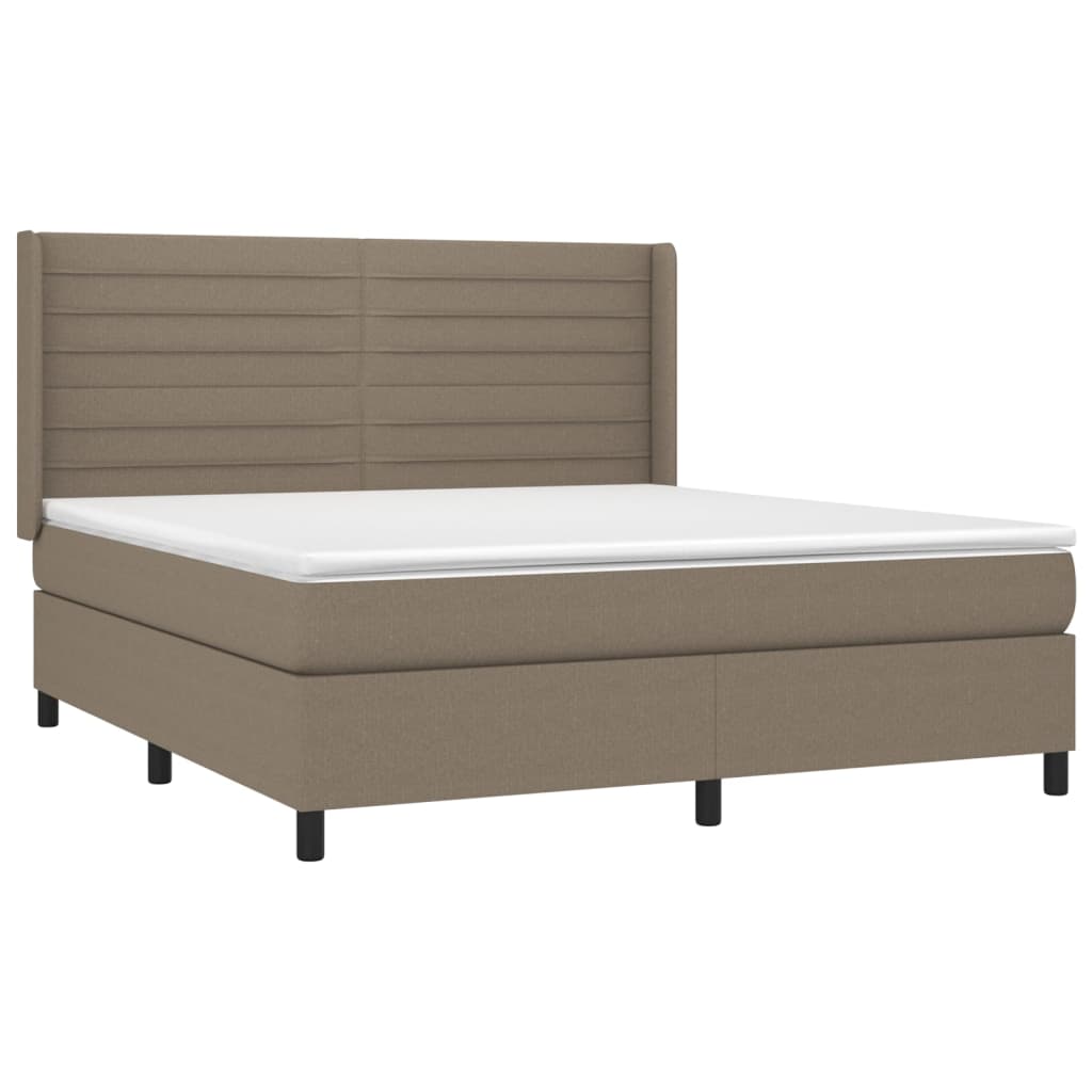 Boxspringbett mit Matratze Taupe 160x200 cm Stoff