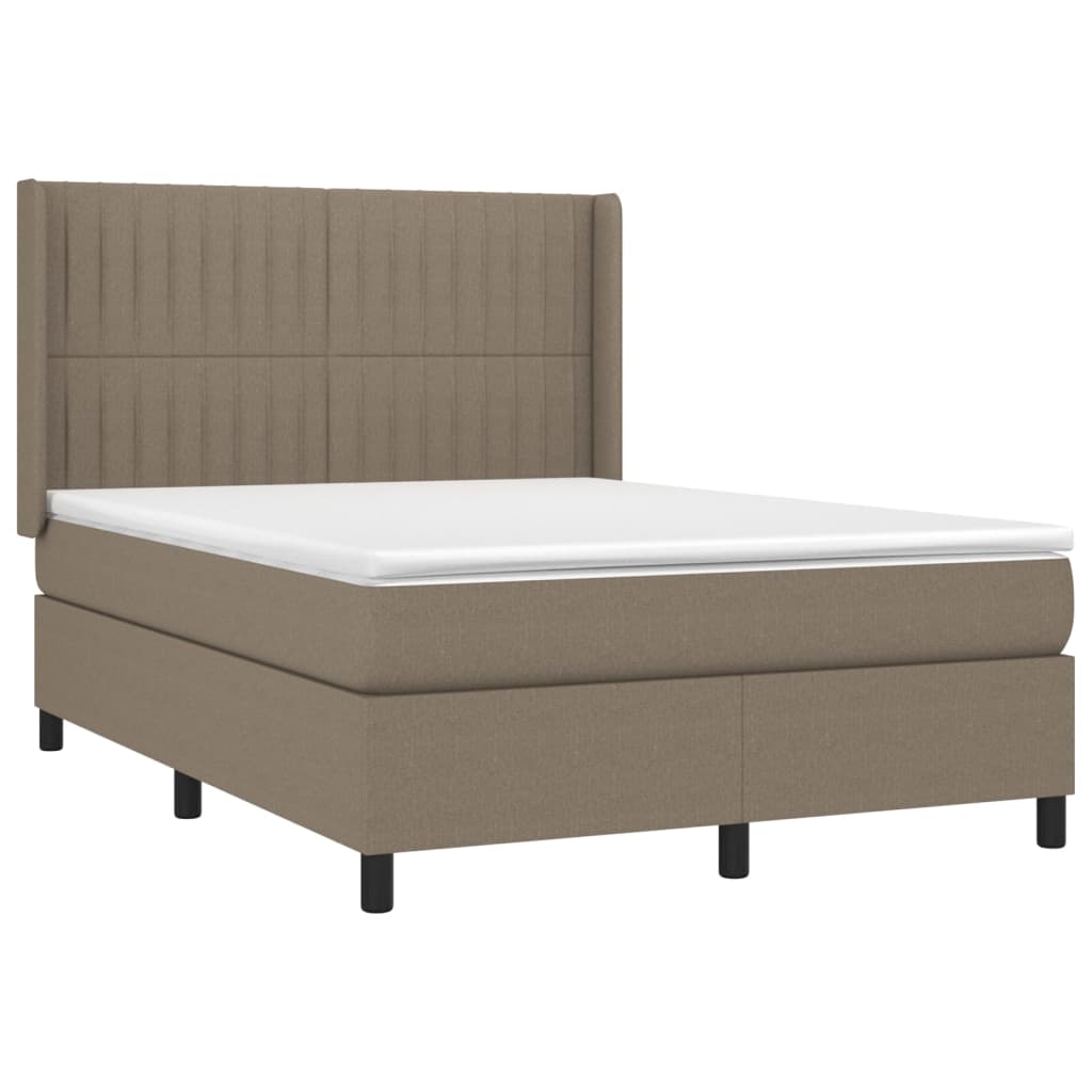 Boxspringbett mit Matratze Taupe 140x200 cm Stoff