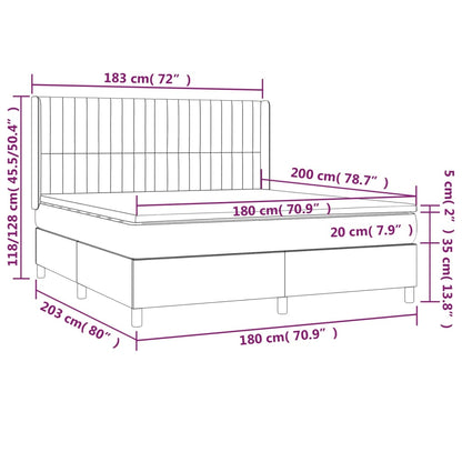 Boxspringbett mit Matratze Taupe 180x200 cm Stoff