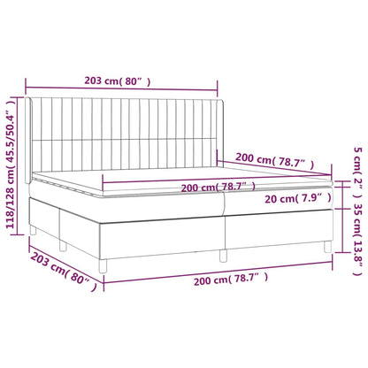 Boxspringbett mit Matratze Hellgrau 200x200 cm Stoff