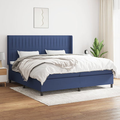 Boxspringbett mit Matratze Blau 200x200 cm Stoff