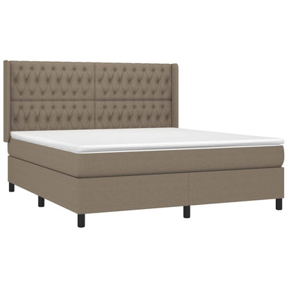 Boxspringbett mit Matratze Taupe 180x200 cm Stoff