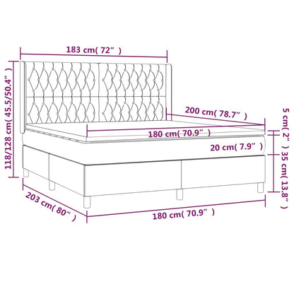 Boxspringbett mit Matratze Taupe 180x200 cm Stoff