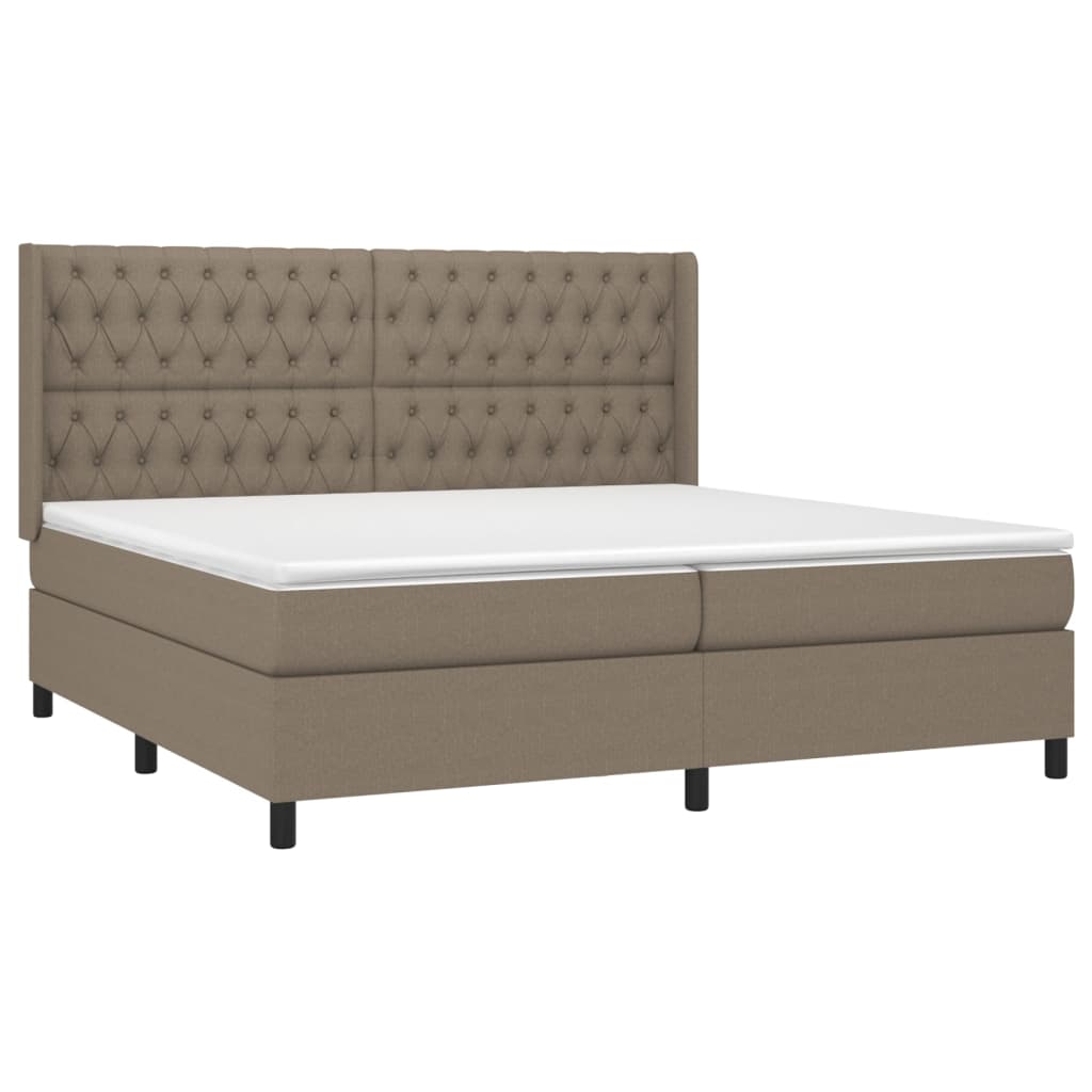 Boxspringbett mit Matratze Taupe 200x200 cm Stoff