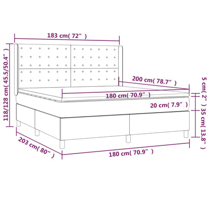 Boxspringbett mit Matratze Blau 180x200 cm Stoff