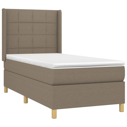 Boxspringbett mit Matratze Taupe 90x200 cm Stoff