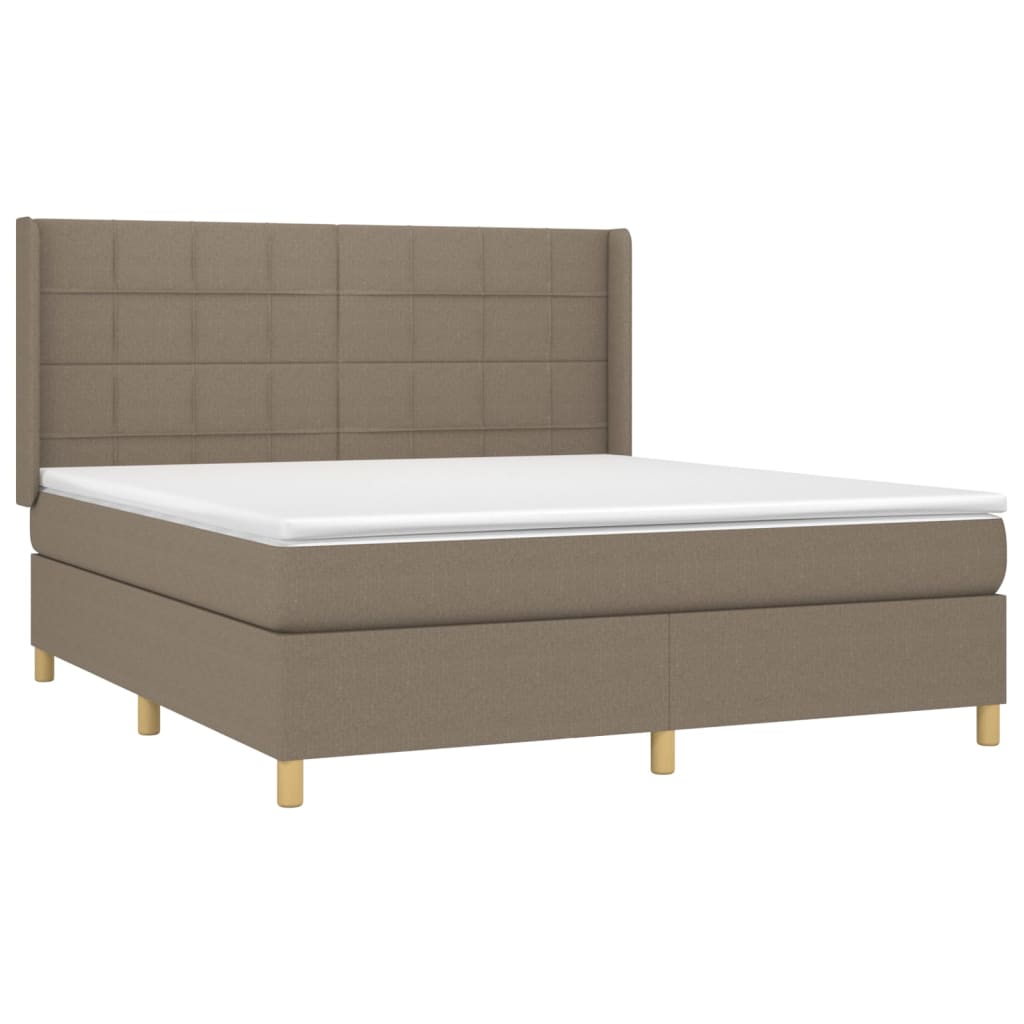 Boxspringbett mit Matratze Taupe 160x200 cm Stoff