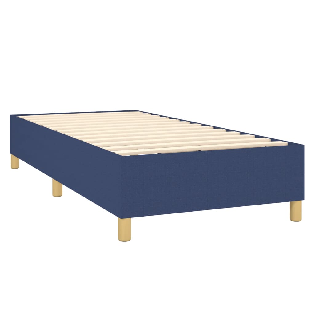 Boxspringbett mit Matratze Blau 90x200 cm Stoff