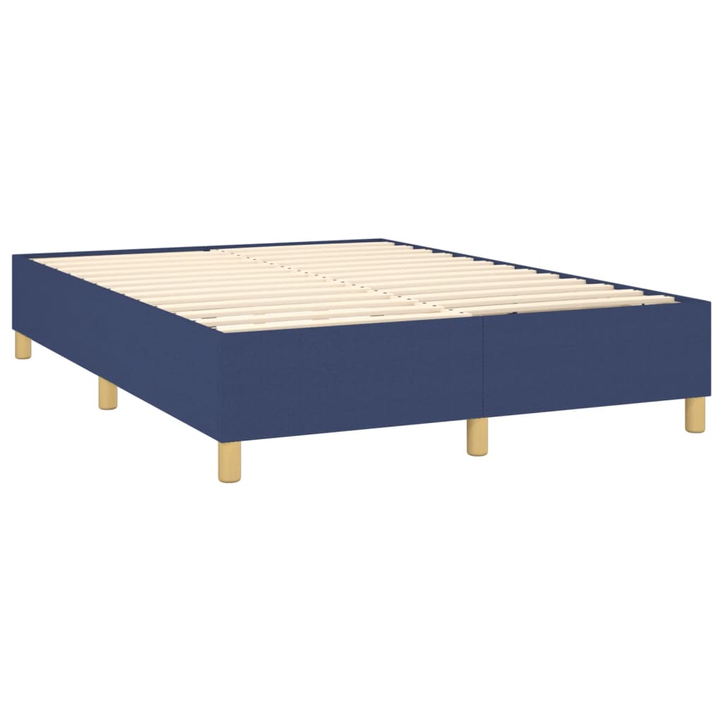 Boxspringbett mit Matratze Blau 140x200 cm Stoff