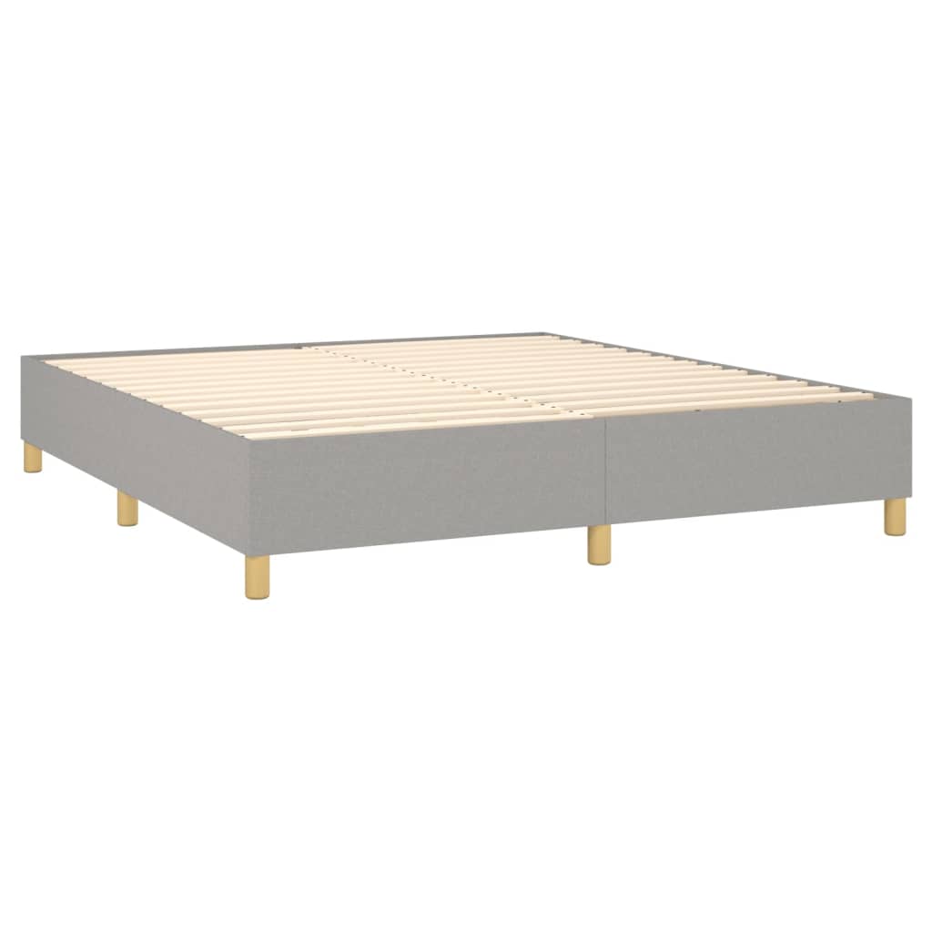 Box spring bed with mattress light grey 160x200 cm fabric