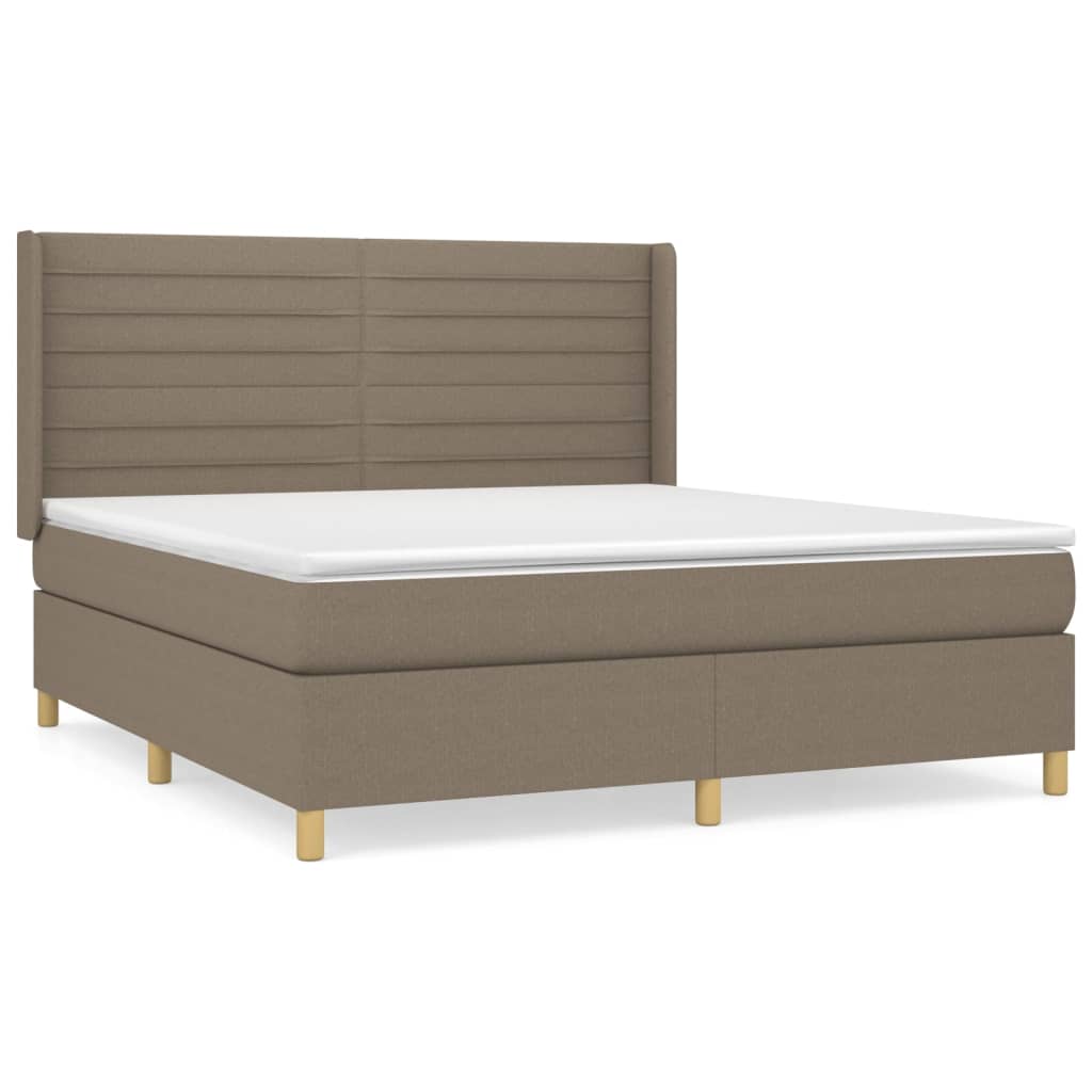 Boxspringbett mit Matratze Taupe 160x200 cm Stoff