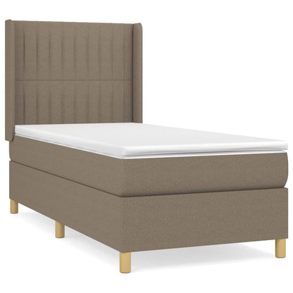 Boxspringbett mit Matratze Taupe 90x200 cm Stoff