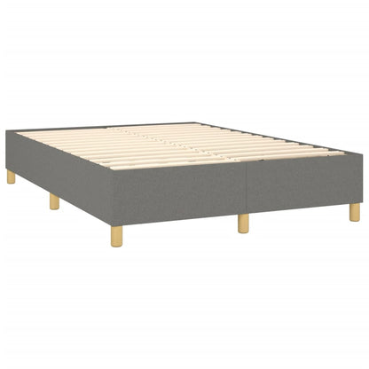 Box spring bed with mattress dark grey 140x200 cm fabric