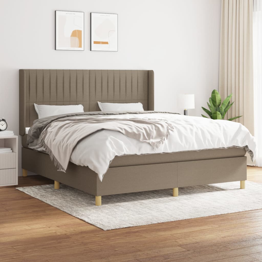 Boxspringbett mit Matratze Taupe 180x200 cm Stoff