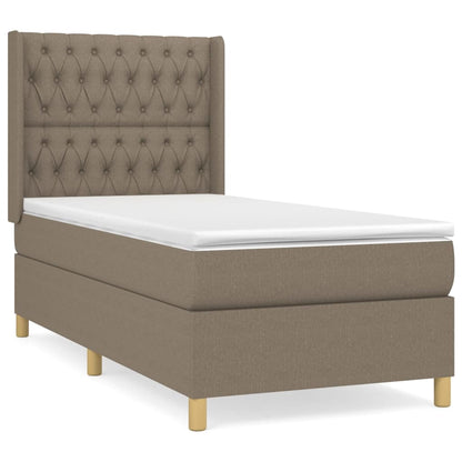 Boxspringbett mit Matratze Taupe 90x200 cm Stoff