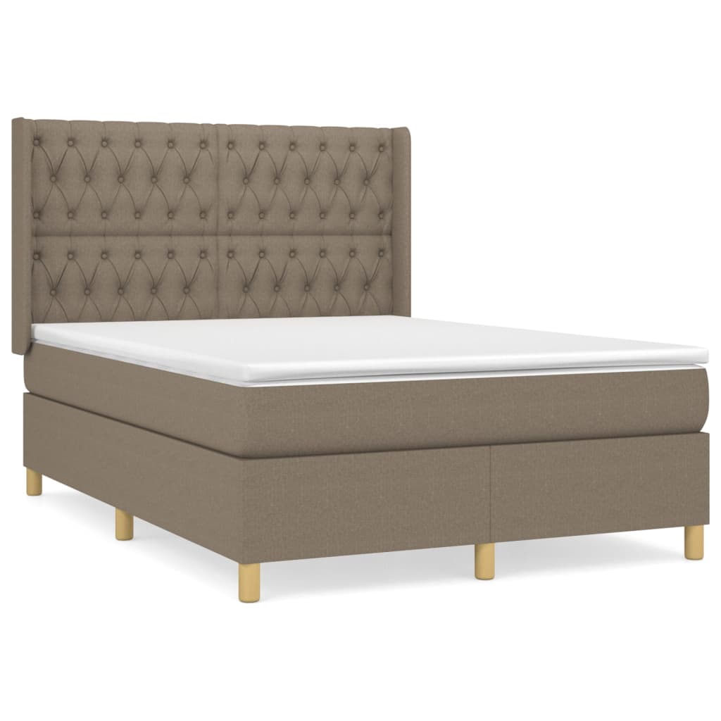 Box spring krevet s madracem taupe 140x200 cm tkanina