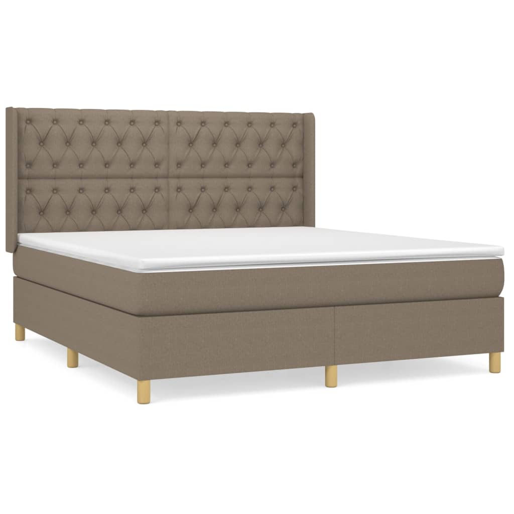 Boxspringbett mit Matratze Taupe 160x200 cm Stoff