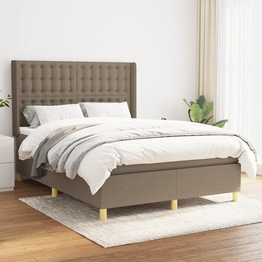 Boxspringbett mit Matratze Taupe 140x200 cm Stoff