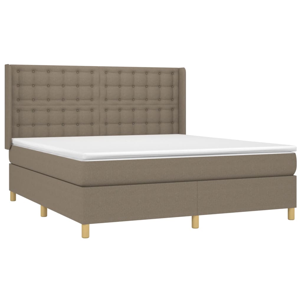 Boxspringbett mit Matratze Taupe 160x200 cm Stoff