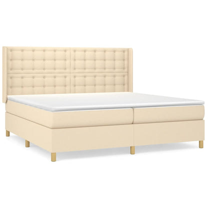 Boxspringbett mit Matratze Creme 200x200 cm Stoff