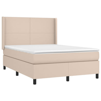 Boxspringbett Matratze Cappuccino-Braun 140x200cm Kunstleder