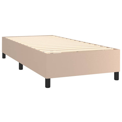 Boxspringbett mit Matratze Cappuccino-Braun 90x200cm Kunstleder