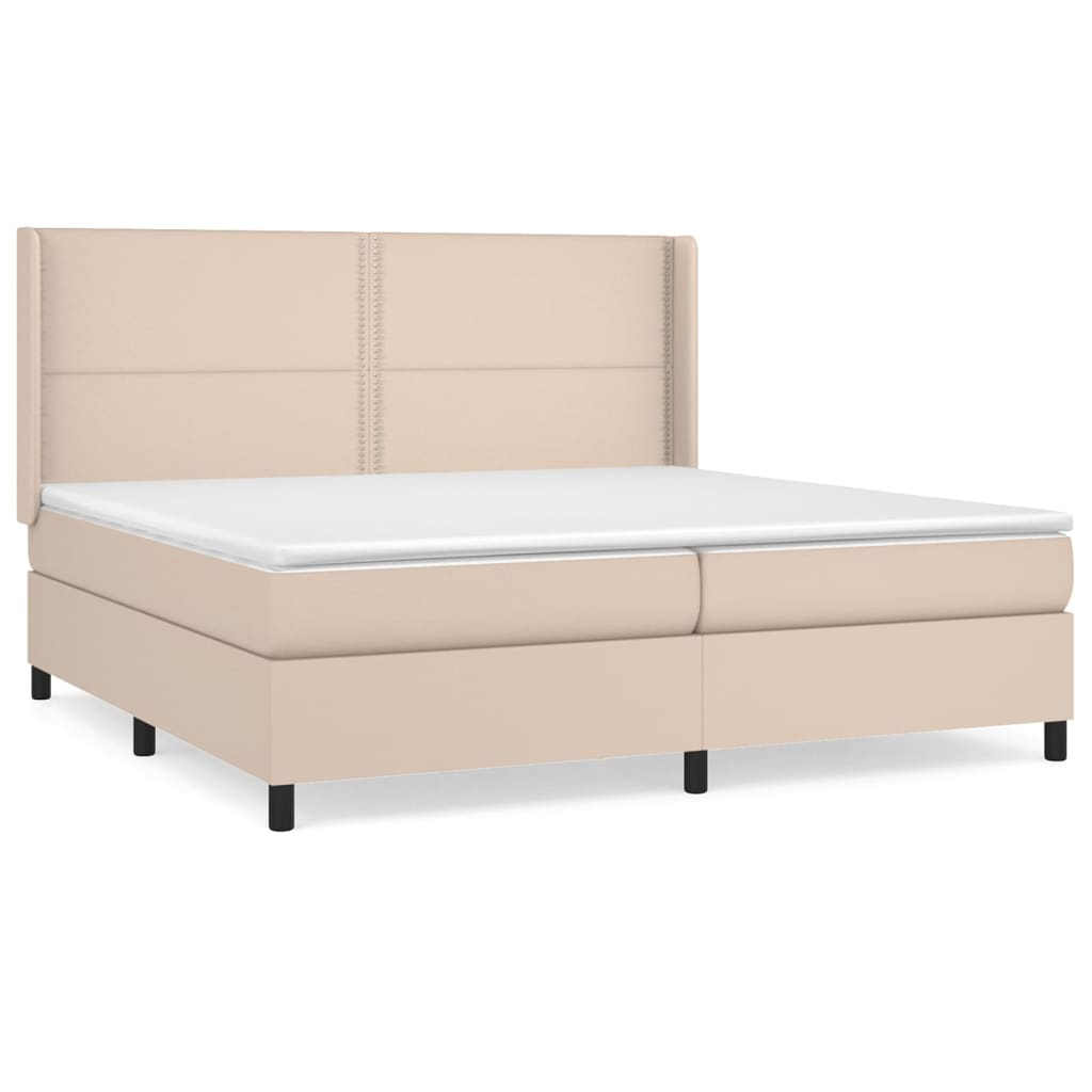 Boxspringbett Matratze Cappuccino-Braun 200x200cm Kunstleder