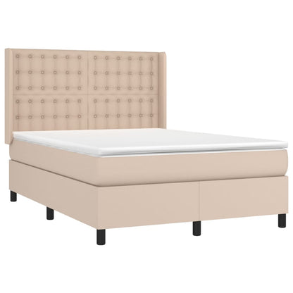 Boxspringbett Matratze Cappuccino-Braun 140x200cm Kunstleder