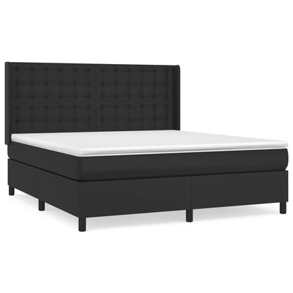 Boxspringbett mit Matratze Schwarz 160x200 cm Kunstleder