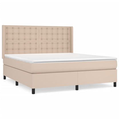 Boxspringbett Matratze Cappuccino-Braun 160x200 cm Kunstleder