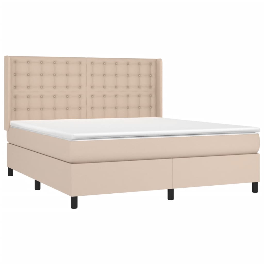 Boxspringbett Matratze Cappuccino-Braun 160x200 cm Kunstleder