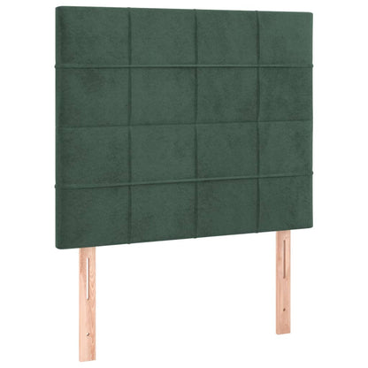 Box spring bed with mattress dark green 140x200 cm velvet