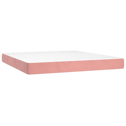 Boxspringbett mit Matratze Rosa 180x200 cm Samt