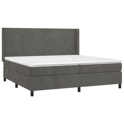 Boxspringbett mit Matratze Dunkelgrau 200x200 cm Samt